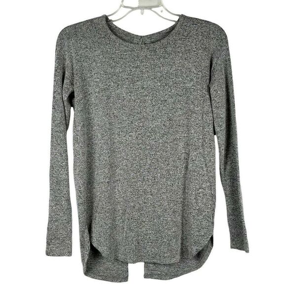 Aerie Just Add Leggings Gray Long Sleeve Open Back Sweater XS - Picture 1 of 12